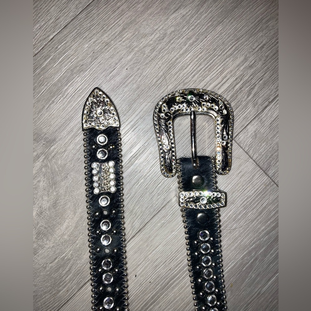 Black rhinestone B.b Simon belt
